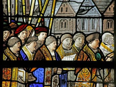 Vindue, der viser en procession af det hellige sakramente, detalje fra 2921654, 1530 af French School